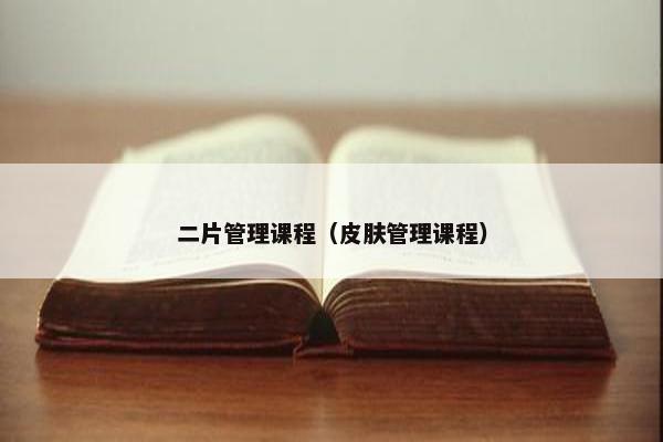 二片管理课程（皮肤管理课程）