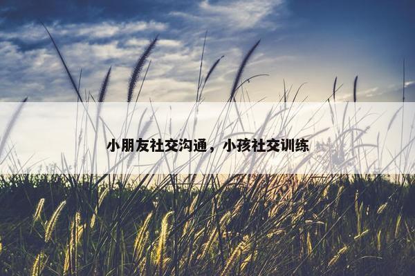 小朋友社交沟通，小孩社交训练