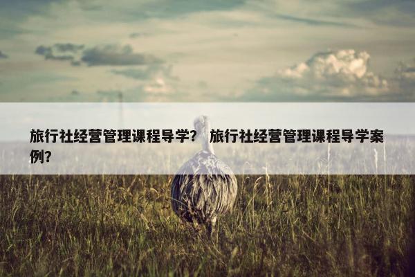 旅行社经营管理课程导学？ 旅行社经营管理课程导学案例？