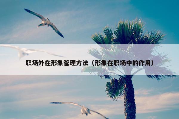 职场外在形象管理方法（形象在职场中的作用）
