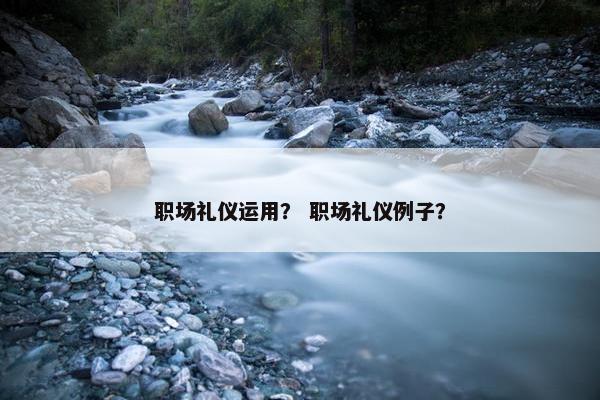 职场礼仪运用？ 职场礼仪例子？