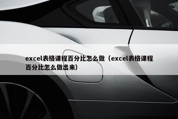 excel表格课程百分比怎么做（excel表格课程百分比怎么做出来）