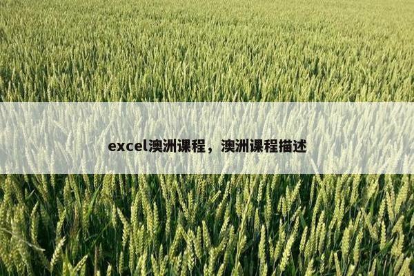excel澳洲课程，澳洲课程描述