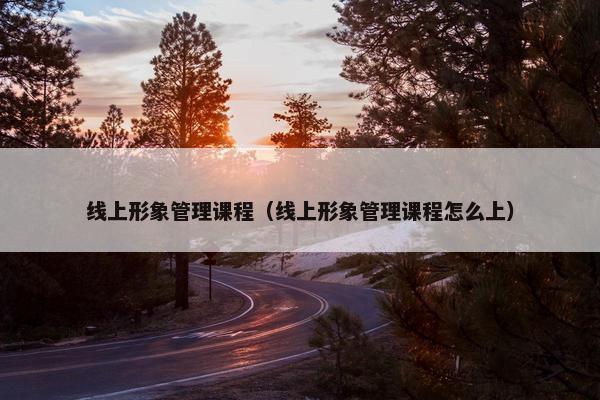线上形象管理课程（线上形象管理课程怎么上）
