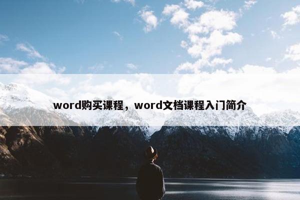 word购买课程，word文档课程入门简介