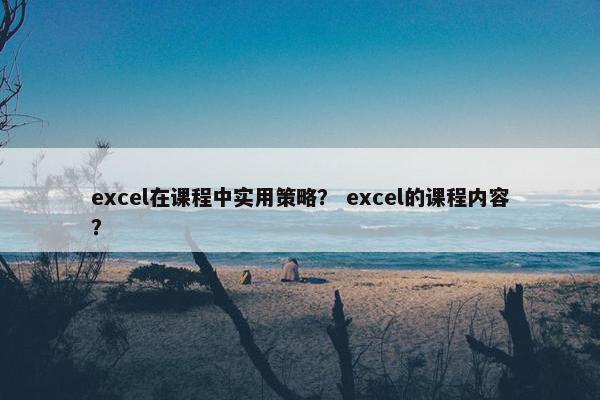 excel在课程中实用策略？ excel的课程内容？