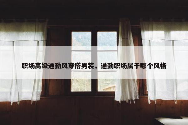 职场高级通勤风穿搭男装，通勤职场属于哪个风格