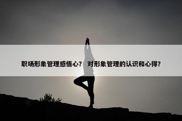 职场形象管理感悟心？ 对形象管理的认识和心得？