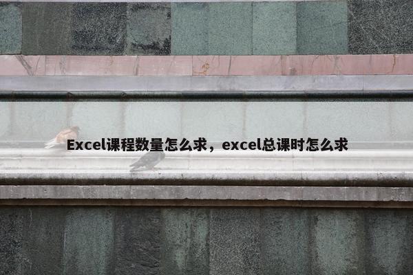 Excel课程数量怎么求，excel总课时怎么求