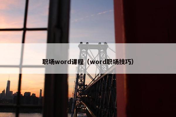 职场word课程（word职场技巧）