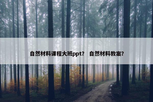 自然材料课程大班ppt？ 自然材料教案？