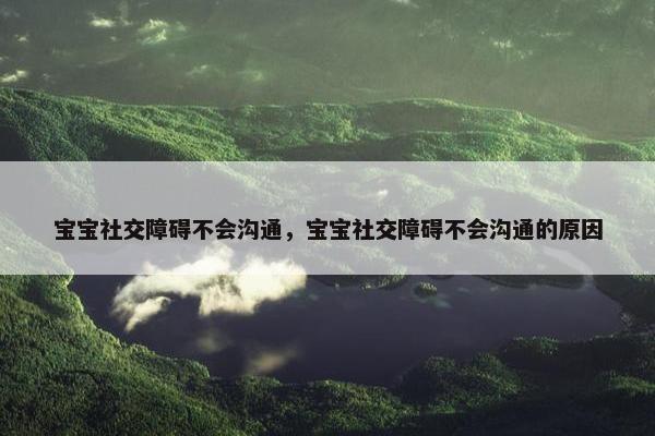 宝宝社交障碍不会沟通，宝宝社交障碍不会沟通的原因