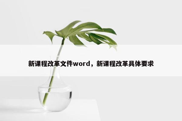 新课程改革文件word，新课程改革具体要求