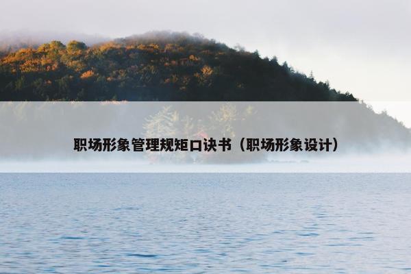 职场形象管理规矩口诀书（职场形象设计）