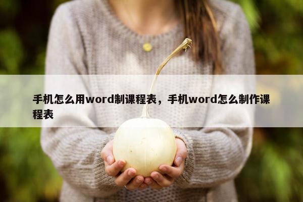 手机怎么用word制课程表，手机word怎么制作课程表