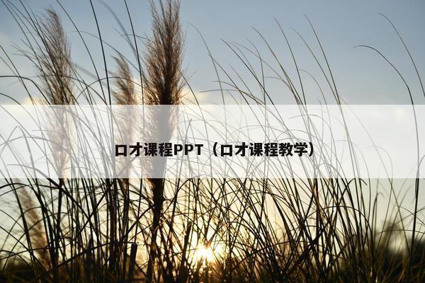 口才课程PPT（口才课程教学）