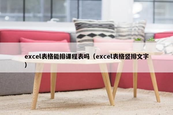 excel表格能排课程表吗（excel表格竖排文字）