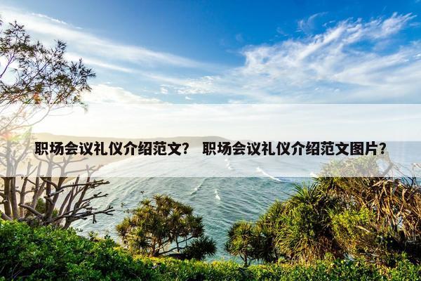 职场会议礼仪介绍范文？ 职场会议礼仪介绍范文图片？