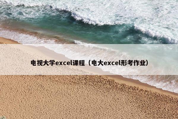 电视大学excel课程（电大excel形考作业）