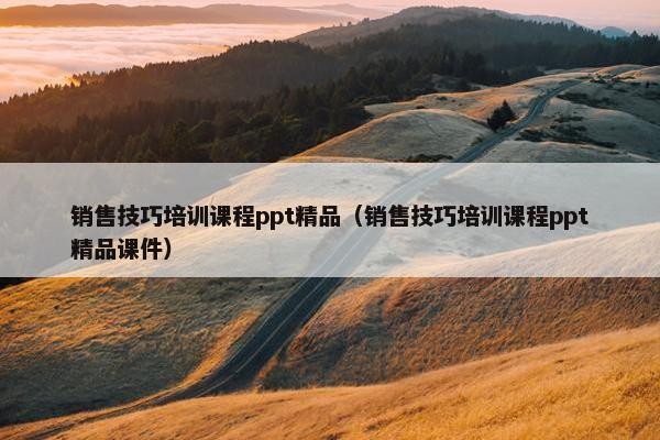 销售技巧培训课程ppt精品（销售技巧培训课程ppt精品课件）