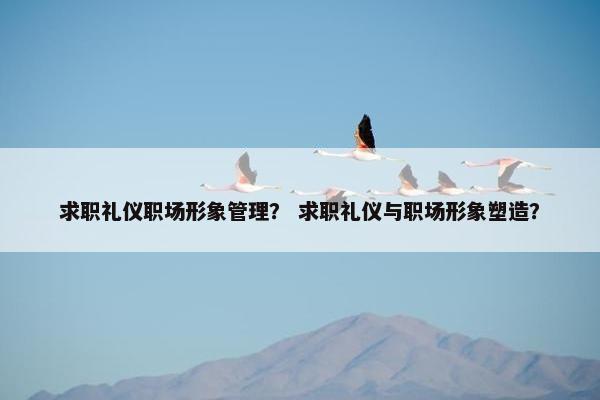 求职礼仪职场形象管理？ 求职礼仪与职场形象塑造？