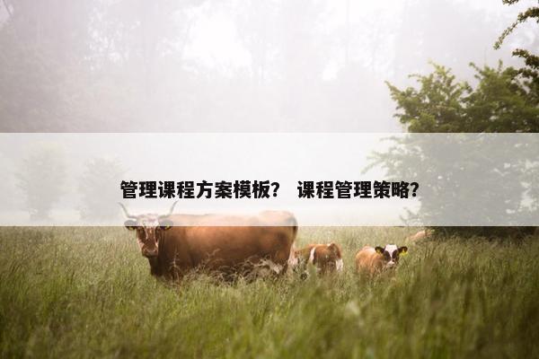 管理课程方案模板？ 课程管理策略？
