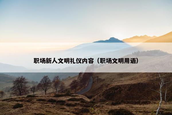 职场新人文明礼仪内容（职场文明用语）