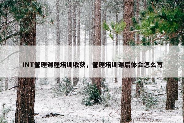 INT管理课程培训收获，管理培训课后体会怎么写