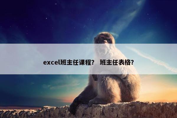 excel班主任课程？ 班主任表格？