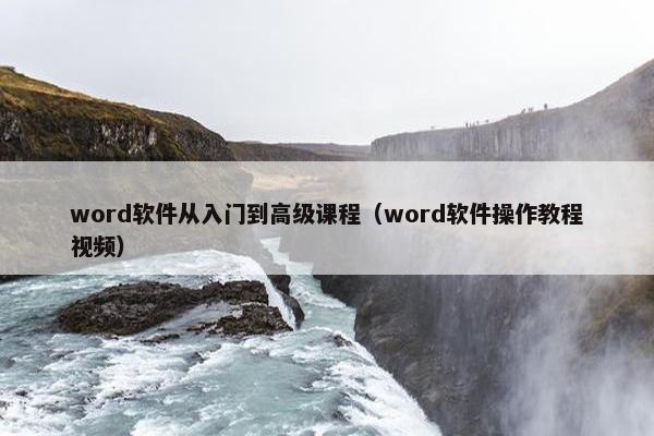 word软件从入门到高级课程（word软件操作教程视频）
