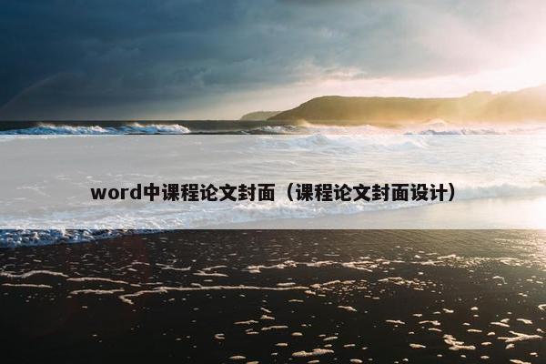 word中课程论文封面（课程论文封面设计）