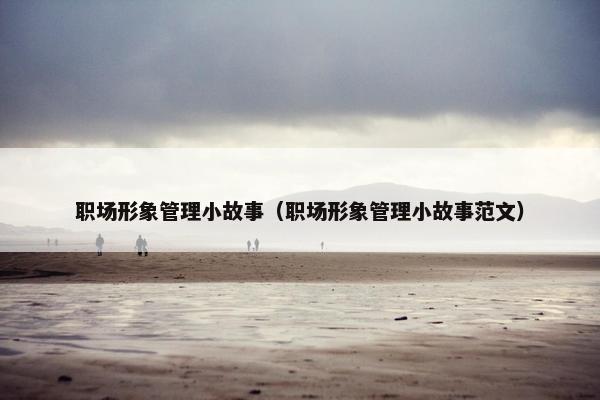 职场形象管理小故事（职场形象管理小故事范文）