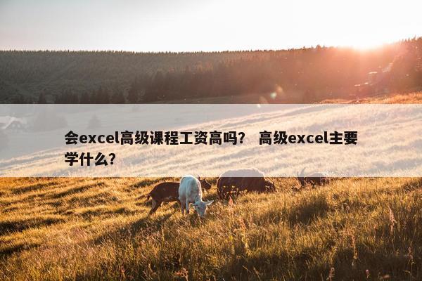 会excel高级课程工资高吗？ 高级excel主要学什么？