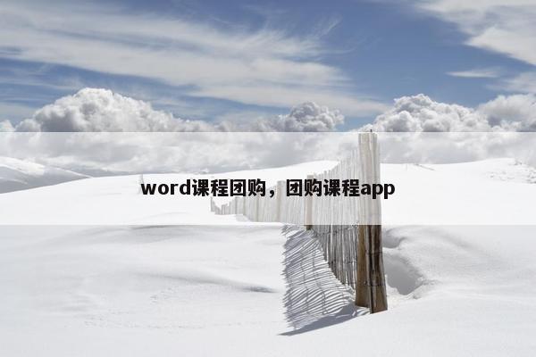 word课程团购，团购课程app