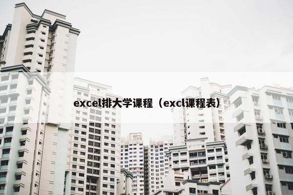 excel排大学课程（excl课程表）