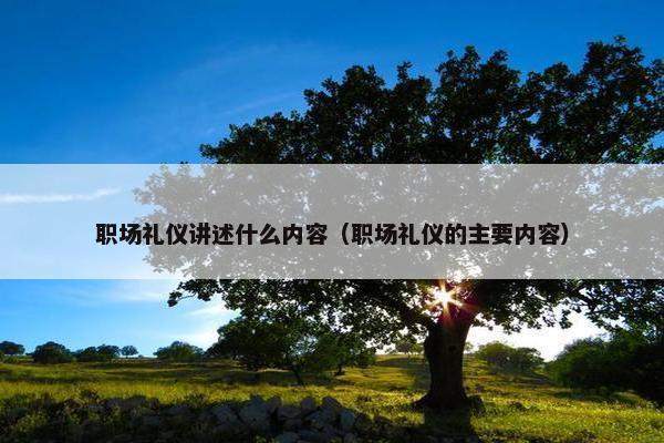 职场礼仪讲述什么内容（职场礼仪的主要内容）