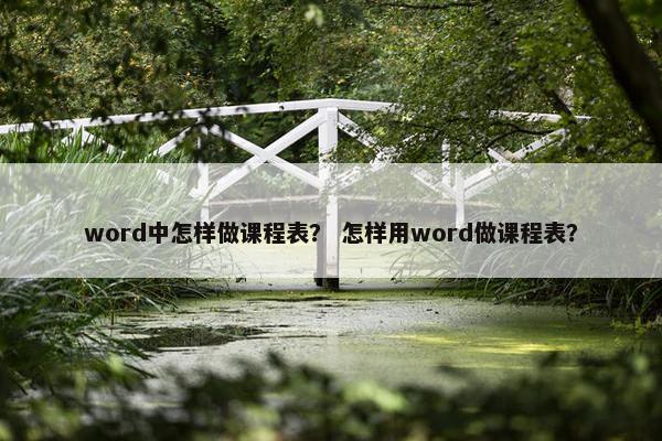 word中怎样做课程表？ 怎样用word做课程表？