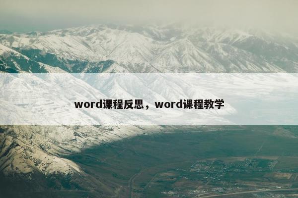 word课程反思，word课程教学
