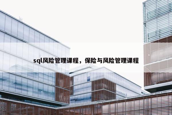 sql风险管理课程，保险与风险管理课程