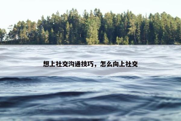 想上社交沟通技巧，怎么向上社交