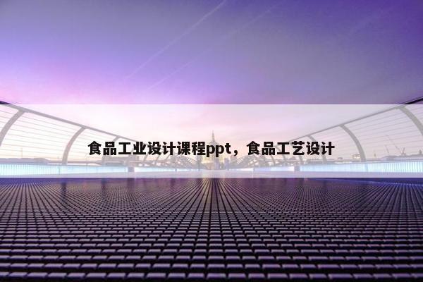食品工业设计课程ppt，食品工艺设计