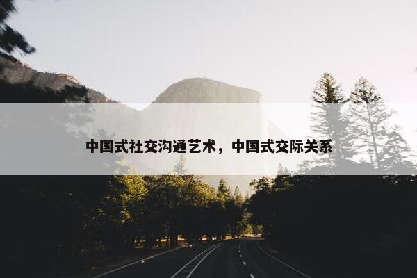 中国式社交沟通艺术，中国式交际关系