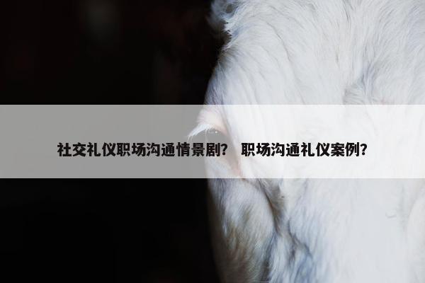 社交礼仪职场沟通情景剧？ 职场沟通礼仪案例？