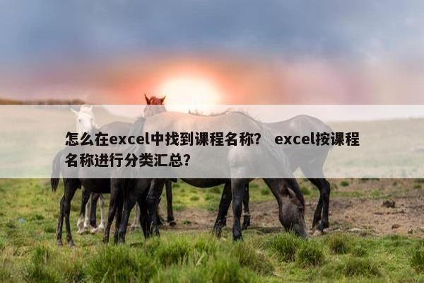 怎么在excel中找到课程名称？ excel按课程名称进行分类汇总？