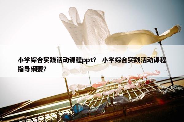 小学综合实践活动课程ppt？ 小学综合实践活动课程指导纲要？