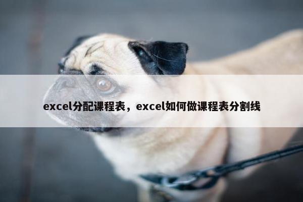 excel分配课程表，excel如何做课程表分割线