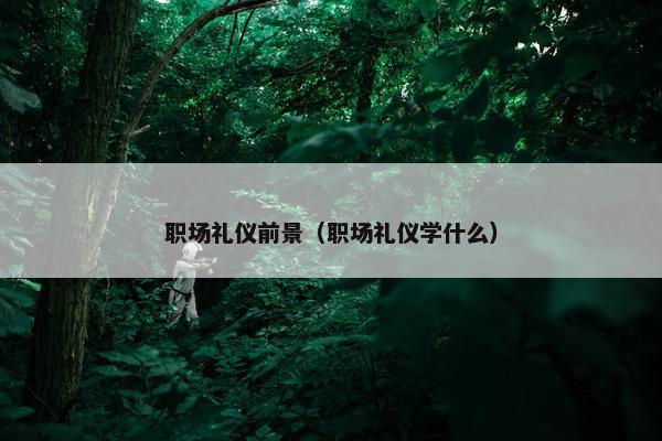 职场礼仪前景（职场礼仪学什么）