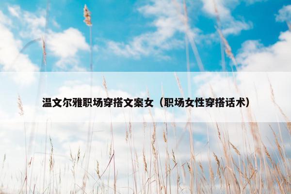 温文尔雅职场穿搭文案女（职场女性穿搭话术）