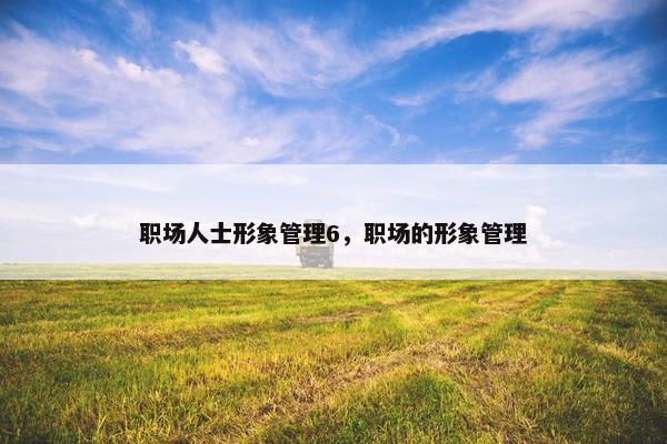 职场人士形象管理6，职场的形象管理