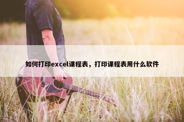 如何打印excel课程表，打印课程表用什么软件